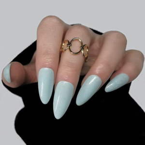 Press on nails - Turquoise Pastel - Pailleté - Roses on the nails®