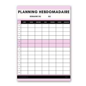 Planning Hebdomadaire - Roses on the nails®